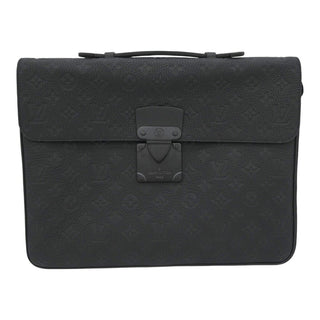 LOUIS VUITTON | Black Monogram Taurillon Leather S-Lock Briefcase