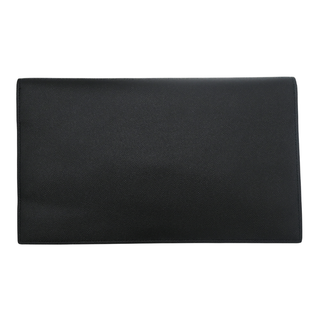 Black Uptown Grain de Poudre Leather Logo Pouch Clutch