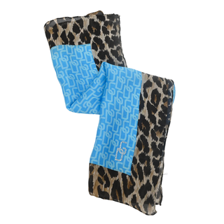 DOLCE & GABBANA | Leopard Trim Logo Sheer Mini Scarf