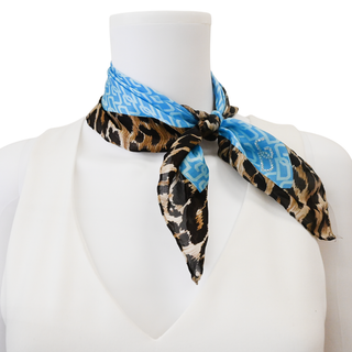 DOLCE & GABBANA | Leopard Trim Logo Sheer Mini Scarf