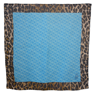 DOLCE & GABBANA | Leopard Trim Logo Sheer Mini Scarf