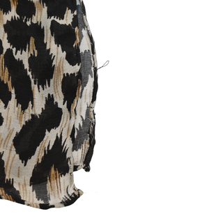 Leopard Trim Logo Sheer Mini Scarf