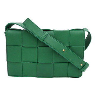 Green Leather Maxi Intrecciato Cassette Crossbody Bag