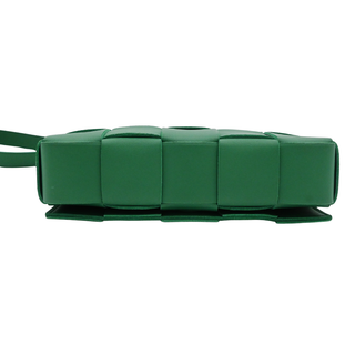 Green Leather Maxi Intrecciato Cassette Crossbody Bag