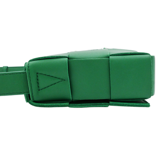 Green Leather Maxi Intrecciato Cassette Crossbody Bag