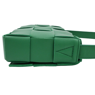 Green Leather Maxi Intrecciato Cassette Crossbody Bag