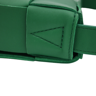 Green Leather Maxi Intrecciato Cassette Crossbody Bag