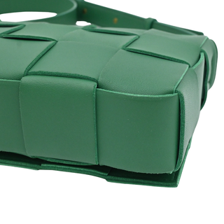 Green Leather Maxi Intrecciato Cassette Crossbody Bag