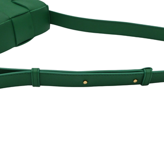 Green Leather Maxi Intrecciato Cassette Crossbody Bag