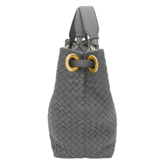 Gray Intrecciato Leather Garda Tote Bag