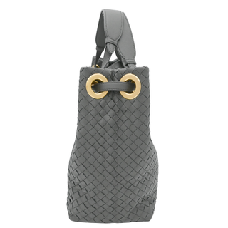 Gray Intrecciato Leather Garda Tote Bag