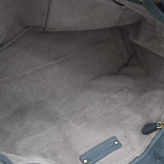 Gray Intrecciato Leather Garda Tote Bag