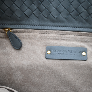 Gray Intrecciato Leather Garda Tote Bag