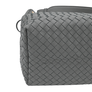 Gray Intrecciato Leather Garda Tote Bag