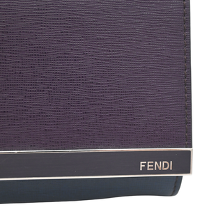 Plum & Navy Colorblock Rush Leather Wristlet Clutch