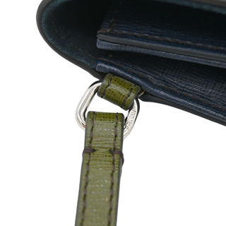Plum & Navy Colorblock Rush Leather Wristlet Clutch