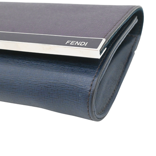 Plum & Navy Colorblock Rush Leather Wristlet Clutch