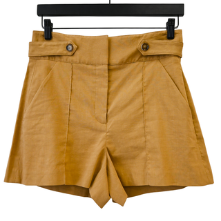 VERONICA BEARD | Camel Linen-Blend Betty Shorts