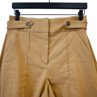 VERONICA BEARD | Camel Linen-Blend Betty Shorts