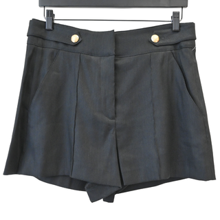 Black Linen-Blend Runo Shorts