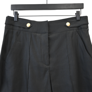 Black Linen-Blend Runo Shorts