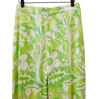 ROSIE ASSOULIN | Green & White Sequin Embellished Pants