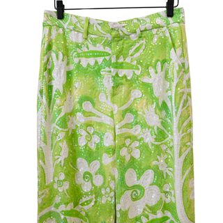 ROSIE ASSOULIN | Green & White Sequin Embellished Pants