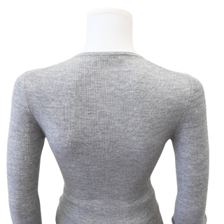 Tania Mercury Grey Ribbed Top