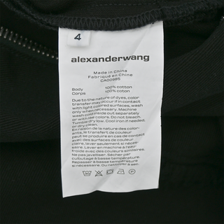 ALEXANDER WANG | Black Diagonal Frayed Denim Dress