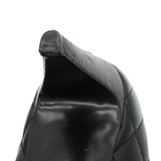 CHANEL | Black Quilted Leather Cap Toe Pumps