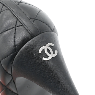 CHANEL | Black Quilted Leather Cap Toe Pumps