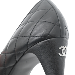 CHANEL | Black Quilted Leather Cap Toe Pumps