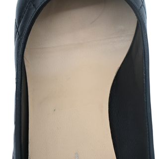 CHANEL | Black Quilted Leather Cap Toe Pumps