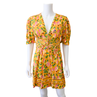 FARM RIO | Cashew Printed Linen-Blend Mini Dress