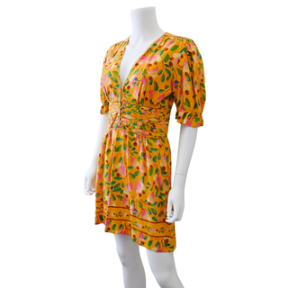 FARM RIO | Cashew Printed Linen-Blend Mini Dress