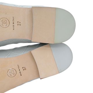 Light Gray CC Quilted Cap Toe Ballet Flats