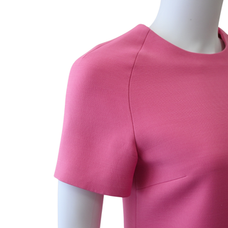 Pink Wool-Blend Shift Dress