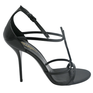 Black Patent Leather Cassandra YSL Logo Heels