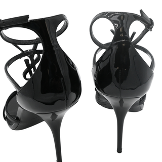 Black Patent Leather Cassandra YSL Logo Heels