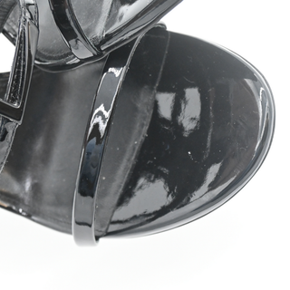 Black Patent Leather Cassandra YSL Logo Heels