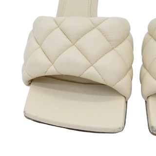 BOTTEGA VENETA | Ivory Intrecciato Padded Leather Heeled Mules