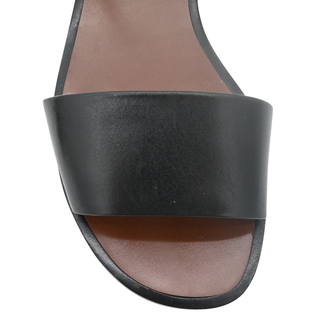Camilla Black Leather Colorblock Platform Sandals