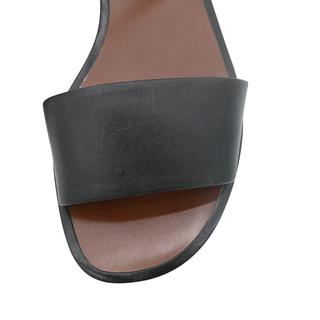 Camilla Black Leather Colorblock Platform Sandals