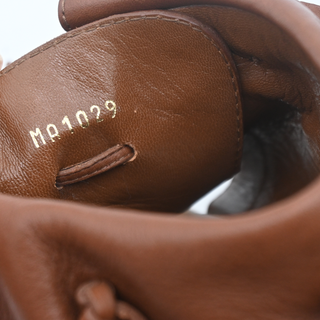 Brown Leather Fringe Platform Clog Heels