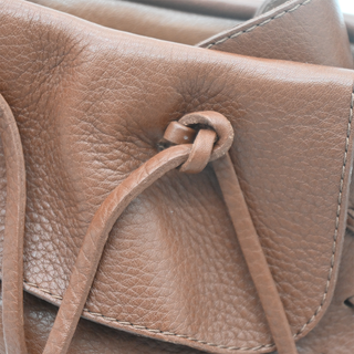 Brown Leather Fringe Platform Clog Heels