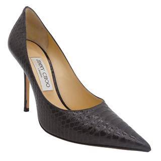 Romy Dark Brown Python Pointed Toe Pumps