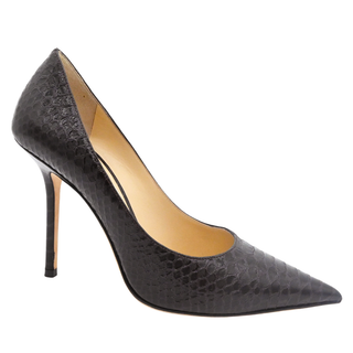 Romy Dark Brown Python Pointed Toe Pumps