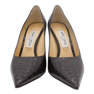 Romy Dark Brown Python Pointed Toe Pumps