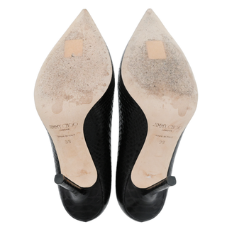 Romy Dark Brown Python Pointed Toe Pumps