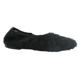 PROENZA SCHOULER | Black Glove Fringed Ballet Flats